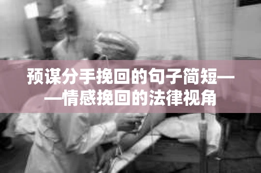 预谋分手挽回的句子简短——情感挽回的法律视角