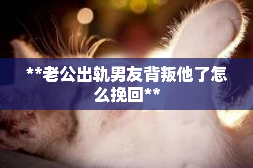 **老公出轨男友背叛他了怎么挽回**
