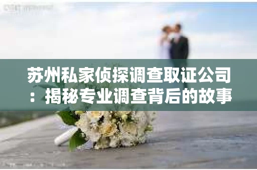 苏州私家侦探调查取证公司：揭秘专业调查背后的故事