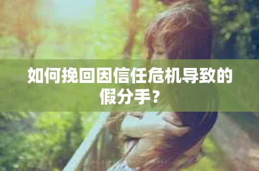 如何挽回因信任危机导致的假分手? 如何挽回因信任危机导致的假分手?