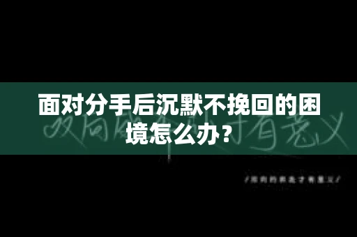 面对分手后沉默不挽回的困境怎么办？